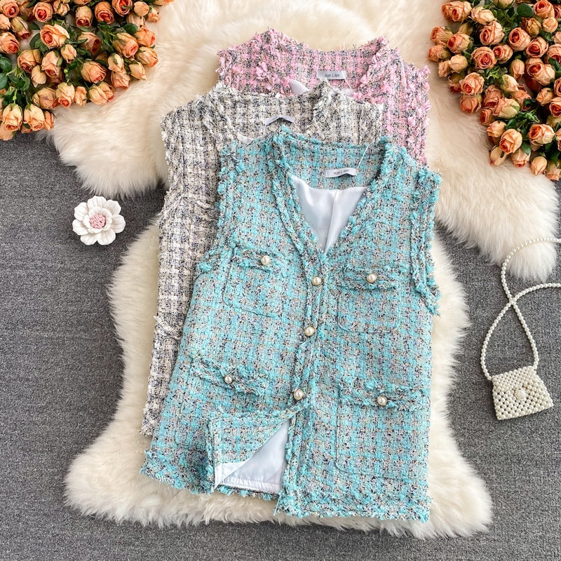 Danielle Tweed Vest Rompi Korea Fairlady