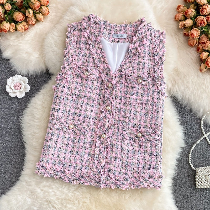 Danielle Tweed Vest Rompi Korea Fairlady