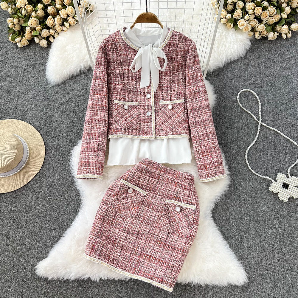 Lina Tweed Set Blazer+Skirt+Blouse Korea Fairlady