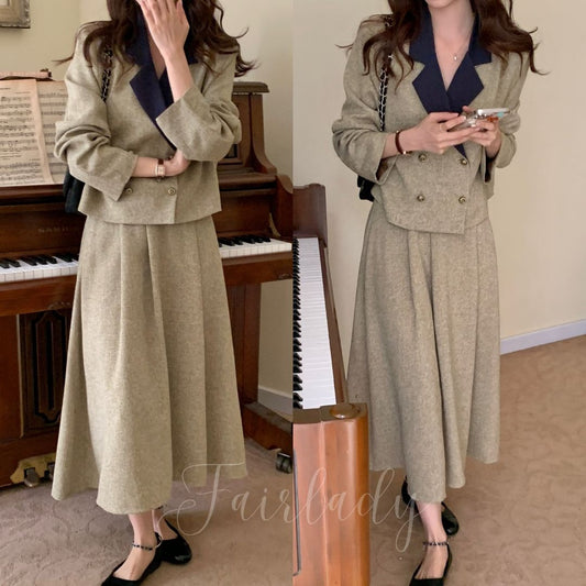 Maple Set Blazer + Skirt New Korea Fairlady