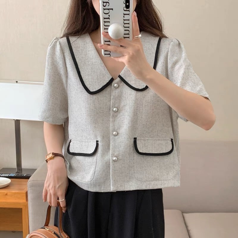 Mayumi Tweed Top Korea Fairlady