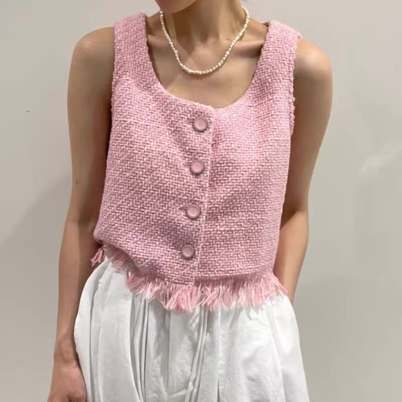 Reign Tweed Crop Top Korea Fairlady